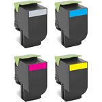 4 Pack Lexmark CX310 / CX410 / CX510 Remanufactured Toner Cartridges