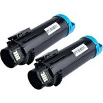 2 Pack Dell H625 / H825 Cyan Compatible High-Yield Toner Cartridges (P3HJK)