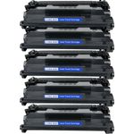 5 Pack Canon 052H Black Compatible High-Yield Toner Cartridge (2200C001)