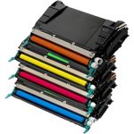 "Set of 4 Lexmark C522 Remanufactured Toner Cartridges (Black, Cyan, Magenta, Yellow)"