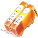 2 Pack Canon CLI-221Y Yellow Compatible Ink Cartridges (2949B001)