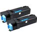 Dell 330-1437 Cyan Compatible High-Yield Toner Cartridges 2-Pack (T107C)