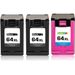 3 Pack HP 64XL Compatible High-Yield Ink Cartridges