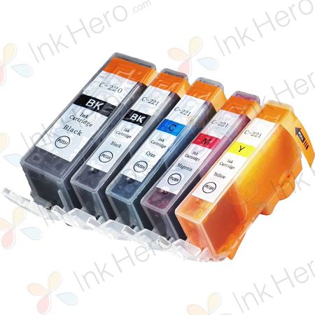 5 Pack Canon PGI-220 & CLI-221 Compatible Ink Cartridges