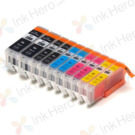 10 Pack Canon PGI-250XL & CLI-251XL Compatible High-Yield Ink Cartridges