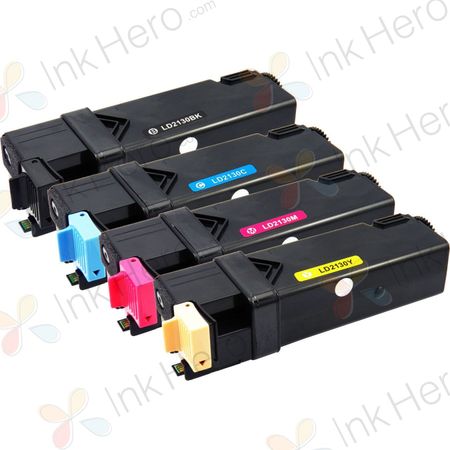 4 Pack Dell 2130 / 2135cn Compatible High-Yield Toner