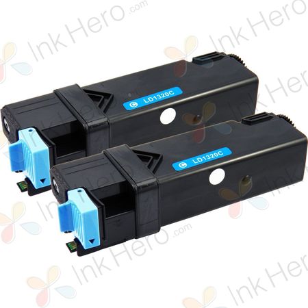 2 Pack Dell 310-9060 Cyan High-Yield Compatible Toner Cartridges (KU053)