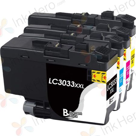 4 Pack Brother LC3033 Super High-Yield Compatible Ink Cartridges