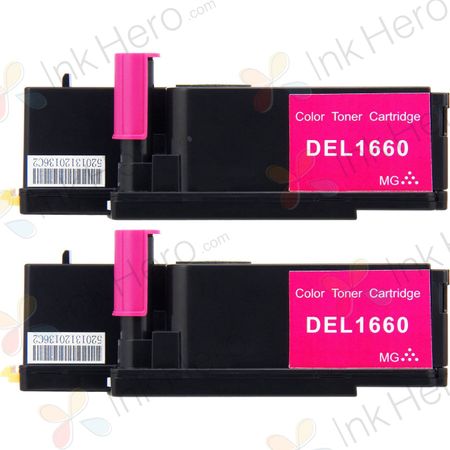 2 Pack Dell 332-0401 Magenta Compatible Toner Cartridges (4J0X7)