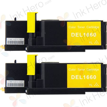 2 Pack Dell 332-0402 Yellow Compatible Toner Cartridges (XY7N4)