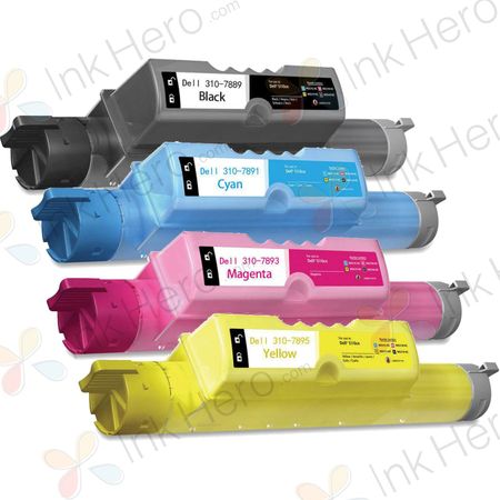 4 Pack Dell 5110cn / 5110n Compatible High-Yield Toner