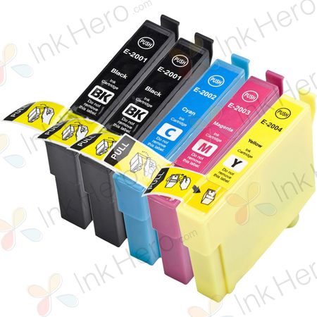 5 Pack Epson 200XL High-Yield Remanufactured Ink Cartridges