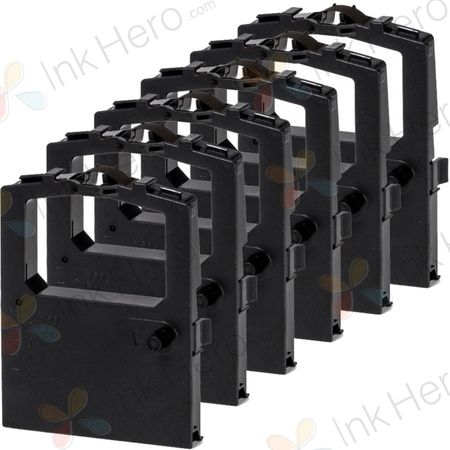 6 Pack Okidata 52102001 Black Compatible Printer Ribbon Cartridges6