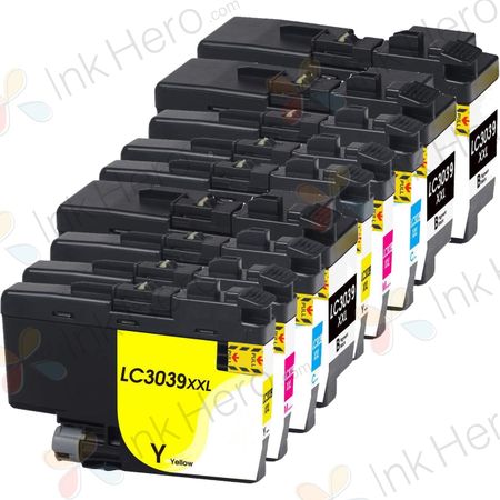 9 Pack Brother LC3039 Ultra High-Yield Compatible Ink Cartridges