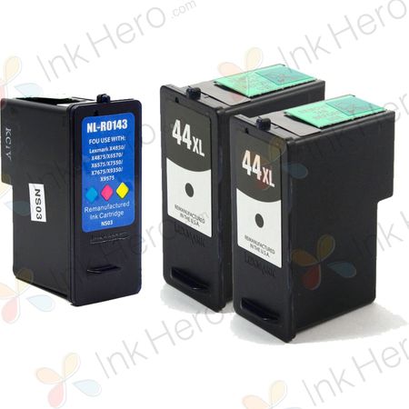 3 Pack Lexmark 44XL & 43XL High-Yield Remanufactured Ink Cartridges