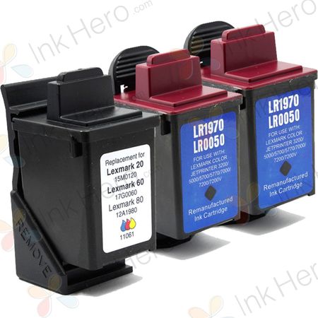 3 Pack Lexmark 50 & 60 Remanufactured Ink Cartridges