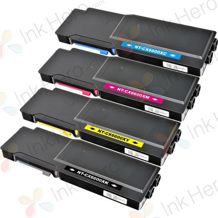 4 Pack Xerox Phaser 6600 / WorkCentre 6605 Compatible High-Yield Toner Cartridges