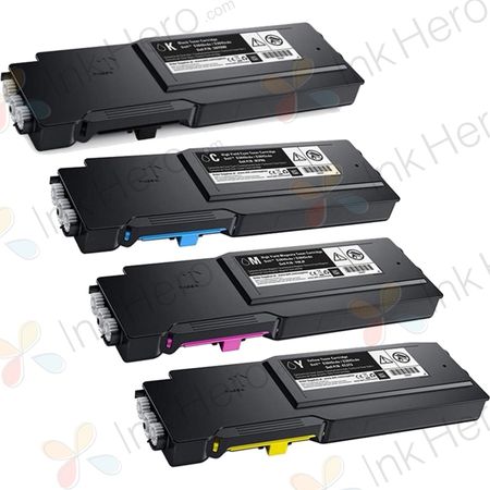 4 Pack Dell S3840cdn / S3845cdn Extra High-Yield Compatible Toner Cartridges