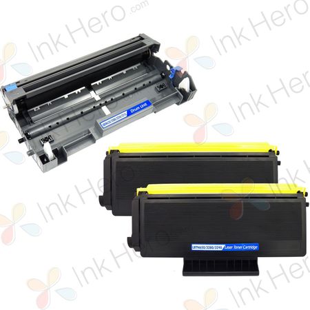 3 Pack Brother TN650 & DR620 Compatible High-Yield Toner & Drum Cartridges