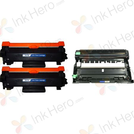 3 Pack Brother TN770 & DR730 Compatible Super High-Yield Toner & Drum Cartridges