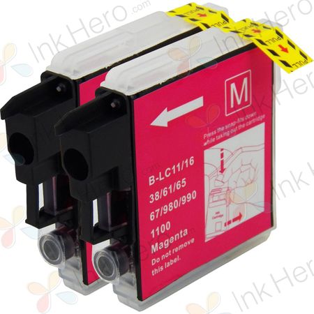 2 Pack Brother LC61M Magenta Compatible Ink Cartridges