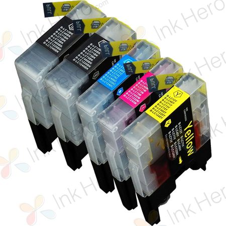 5 Pack Brother LC75 Compatible High-Yield Ink Cartridges (Replaces LC71)