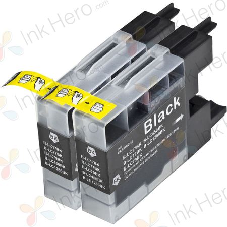 2 Pack Brother LC79BK Black Compatible Extra High-Yield Ink Cartridges