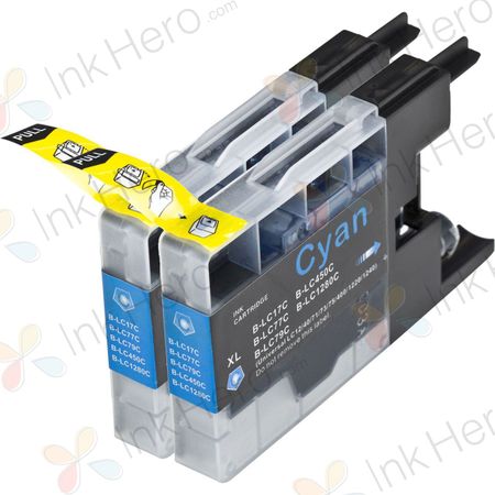 2 Pack Brother LC79C Cyan Compatible Extra High-Yield Ink Cartridges