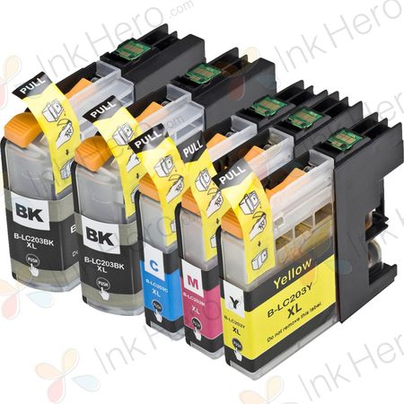 5 Pack Brother LC203 High-Yield Compatible Ink Cartridges (LC201)