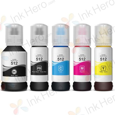 5 Pack Epson T512 Compatible Ink Bottle