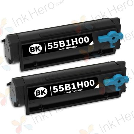 2 Pack Lexmark 55B1H00 Black Compatible High-Yield Toner Cartridge