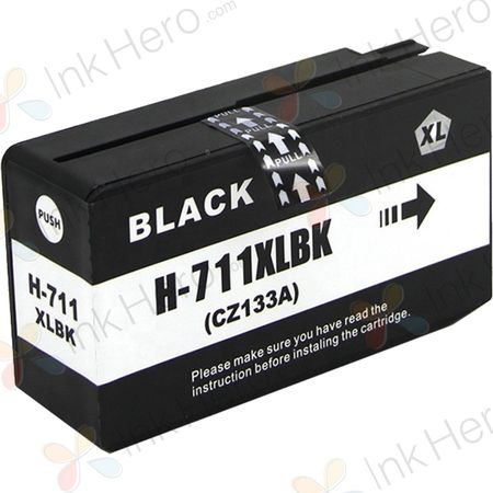 HP 711XL Black High-Yield Remanufactured Ink Cartridge (CZ133A)