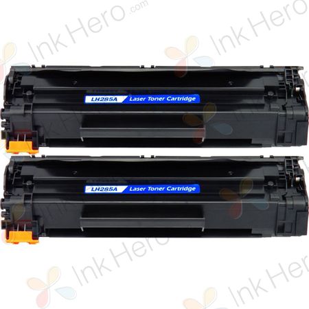 2 Pack HP 85A Black Compatible Jumbo Toner Cartridge (CE285A)- Ink Hero