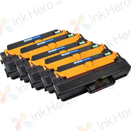 5 Pack Samsung MLT-D115L Black Compatible Toner Cartridge