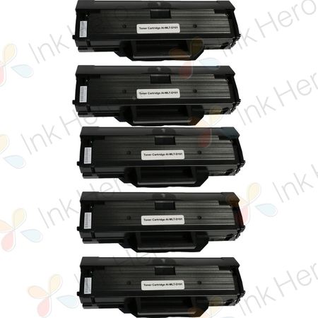 5 Pack Samsung MLT-D101S Black Compatible Toner Cartridge