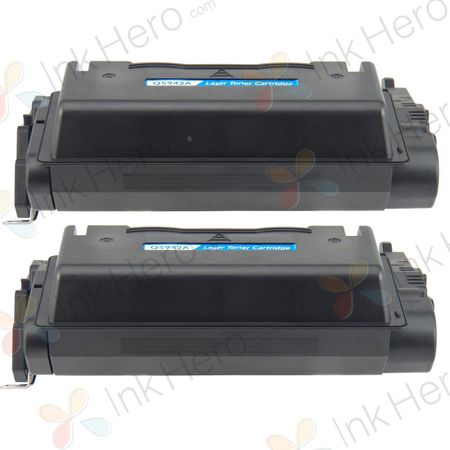 2 Pack HP 42A Black Remanufactured Toner Cartridge (Q5942A)