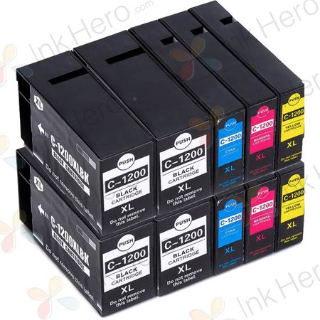 10 Pack Canon Compatible PGI-1200XL High-Yield Ink Cartridges