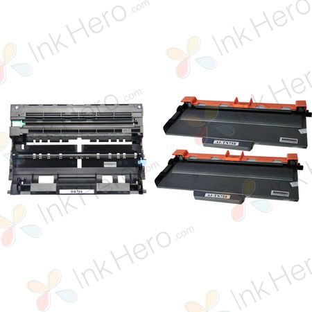 3 Pack Brother TN750 & DR720 Compatible Toner & Drum Cartridges