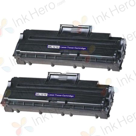 2 Pack Samsung ML-1210D3 Remanufactured Black Laser Toner Cartridge