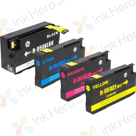 4 Pack HP 952XL High-Yield Remanufactured Ink Cartridges