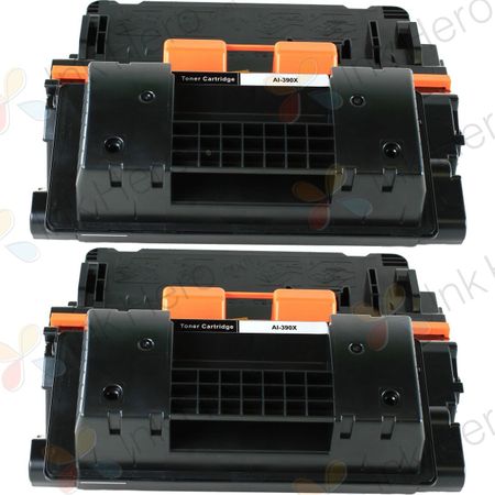 2 Pack HP 90X High-Yield Black Remanufactured Toner Cartridge (CE390X)