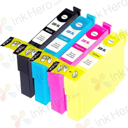 4 Pack Epson 220XL High-Yield Remanufactured Ink Cartridges