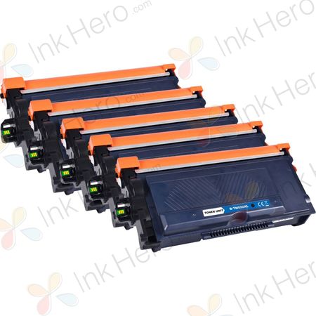 5 Pack Brother TN920XL Black Compatible High-Yield Toner Cartridge