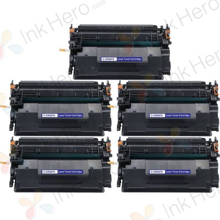 5 Pack Canon 070 Black Compatible Toner Cartridge (5639C001)