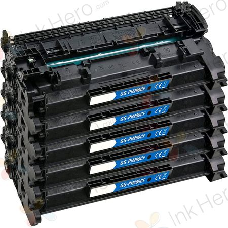 5 Pack HP 89A Black Compatible Toner Cartridge (CF289A)