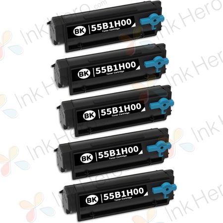 5 Pack Lexmark 55B1H00 Black Compatible High-Yield Toner Cartridge