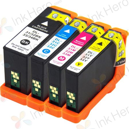 4 Pack Dell Series 33 / 34 Compatible Extra High-Yield Ink Cartridges