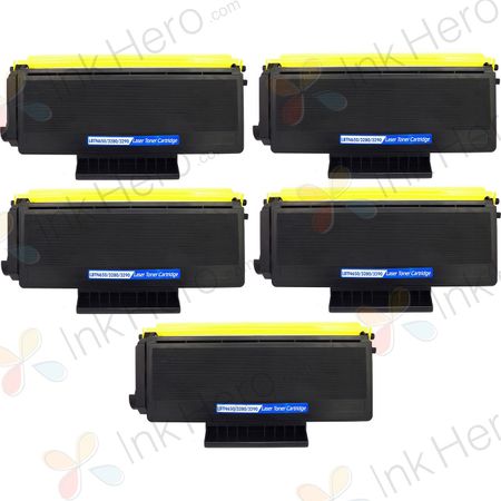 5 Pack Brother TN650 Black Compatible High-Yield Toner Cartridge (Replaces TN620)