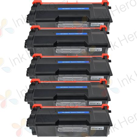 5 Pack Brother TN850 Black Compatible High-Yield Toner Cartridge (Replaces TN820)