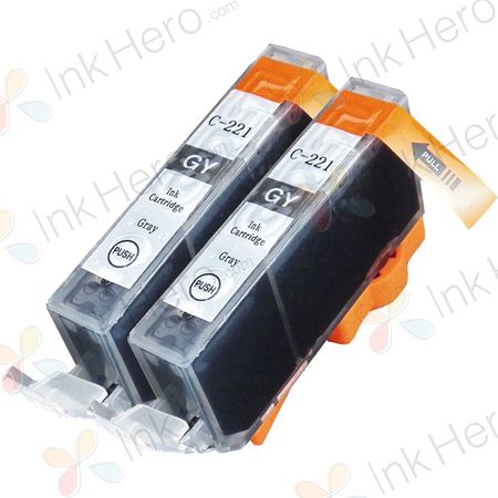 2 Pack Canon CLI-221GY Compatible Gray Ink Cartridges (2950B001)